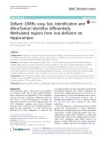 Defiant: (DMRs: Easy, fast, identification and ANnoTation) identifies differentially Methylated regions from iron-deficient rat hippocampus