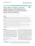 Diverse effects of distance cutoff and residue interval on the performance of distance-dependent atom-pair potential in protein structure prediction