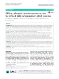GPU-accelerated iterative reconstruction for limited-data tomography in CBCT systems