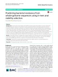 Predicting bacterial resistance from whole-genome sequences using k-mers and stability selection