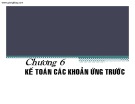 Bài giảng Chương 6: Kế toán các khoản ứng trước