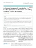 An integrative approach to predicting the functional effects of small indels in non-coding regions of the human genome