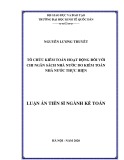 Luận án Tiến sĩ ngành Kế toán: Tổ chức kiểm toán hoạt động đối với chi ngân sách nhà nước do kiểm toán nhà nước thực hiện