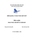 Tiểu luận môn Quản lý khai thác mặt đất: Khai thác sân đỗ và sân bay