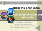 Bài giảng Kiểm thử phần mềm: Chương 1 - TS. Nguyễn Thanh Hùng