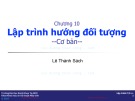 Bài giảng Kỹ thuật lập trình C/C++: Chương 10 (1) - Lê Thành Sách