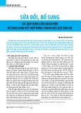 Sửa đổi, bổ sung các quy định liên quan đến đề nghị giao kết hợp đồng trong bộ luật dân sự