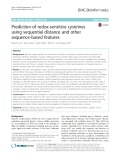 Prediction of redox-sensitive cysteines using sequential distance and other sequence-based features