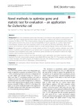 Novel methods to optimize gene and statistic test for evaluation – an application for Escherichia coli