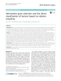 Informative gene selection and the direct classification of tumors based on relative simplicity
