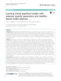 Learning mixed graphical models with separate sparsity parameters and stabilitybased model selection