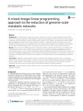 A mixed-integer linear programming approach to the reduction of genome-scale metabolic networks