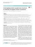 Leveraging protein quaternary structure to identify oncogenic driver mutations