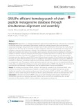 GRASPx: Efficient homolog-search of short peptide metagenome database through simultaneous alignment and assembly