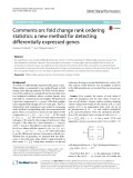 Comments on: Fold change rank ordering statistics: A new method for detecting differentially expressed genes