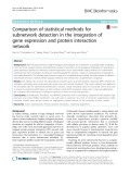 Comparison of statistical methods for subnetwork detection in the integration of gene expression and protein interaction network