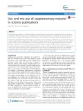 Use and mis-use of supplementary material in science publications