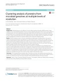 Clustering analysis of proteins from microbial genomes at multiple levels of resolution