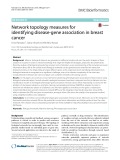 Network topology measures for identifying disease-gene association in breast cancer