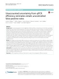 Unaccounted uncertainty from qPCR efficiency estimates entails uncontrolled false positive rates