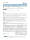 Predicted protein-protein interactions in the moss Physcomitrella patens: A new bioinformatic resource