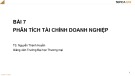 Bài giảng Tài chính doanh nghiệp - Bài 7: Phân tích tài chính doanh nghiệp (TS. Nguyễn Thanh Huyền)