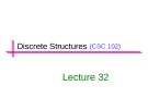 Lecture Discrete structures: Chapter 32 - Amer Rasheed