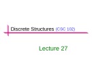 Lecture Discrete structures: Chapter 27 - Amer Rasheed