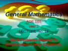 Lecture General mathematics: Lecture 16 - Ms. Fehmida Haroon