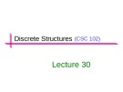 Lecture Discrete structures: Chapter 30 - Amer Rasheed