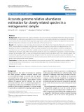 Accurate genome relative abundance estimation for closely related species in a metagenomic sample