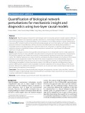 Quantification of biological network perturbations for mechanistic insight and diagnostics using two-layer causal models