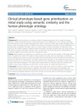 Clinical phenotype-based gene prioritization: An initial study using semantic similarity and the human phenotype ontology