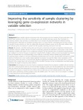 Improving the sensitivity of sample clustering by leveraging gene co-expression networks in variable selection