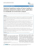 Statistical hypothesis testing of factor loading in principal component analysis and its application to metabolite set enrichment analysis