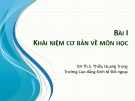 Bài giảng Tin học ứng dụng trong kinh doanh‎: Bài 1 - ThS. Thiều Quang Trung