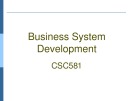 Lecture Business system development - Lecture 13: Structuring system logical requirements