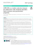 CORE-OM as a routine outcome measure for adolescents with emotional disorders: Factor structure and psychometric properties