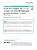 Dosing parameters for the effects of highfrequency transcranial magnetic stimulation on smoking cessation: Study protocol for a randomized factorial sham-controlled clinical trial