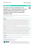 The value of hope: Development and validation of a contextual measure of hope among people living with HIV in urban Tanzania a mixed methods exploratory sequential study