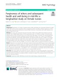 Forgiveness of others and subsequent health and well-being in mid-life: A longitudinal study on female nurses