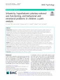 Urbanicity, hypothalamic-pituitary-adrenal axis functioning, and behavioral and emotional problems in children: A path analysis