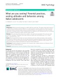 What are you sexting? Parental practices, sexting attitudes and behaviors among Italian adolescents