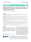 Marital separation and contact with primary healthcare services for mental health problems: A register-based study