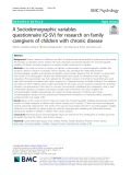 A Sociodemographic variables questionnaire (Q-SV) for research on family caregivers of children with chronic disease