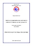 Tóm tắt luận văn Thạc sĩ Luật học: Pháp luật hợp đồng mua bán nhà ở chung cư trong các dự án đầu tư