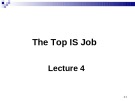 Lecture Business management information system - Lecture 4: The top IS job