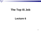Lecture Business management information system - Lecture 6: The top IS job