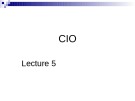 Lecture Business management information system - Lecture 5: CIO