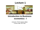 Lecture Business economics - Lecture 1: Introduction to Business